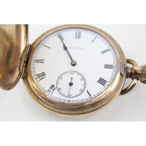 365 - Men's Vintage Rolled Gold Elgin Pocket Watch Hand Wind WATCH RUNS