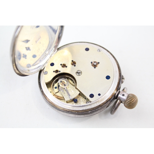 374 - Vintage 935 Silver Up/Down Chronograph Pocket Watch Hand-Wind WATCH RUNS