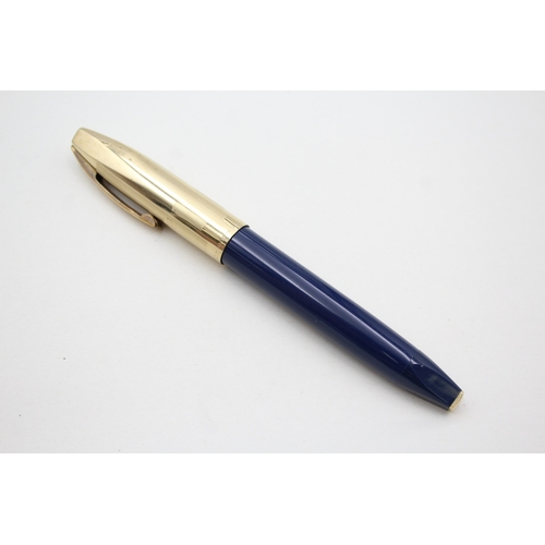 394 - Vintage Sheaffer PFM Pen For Men Navy Fountain Pen w/ 14ct Gold Nib WRITING