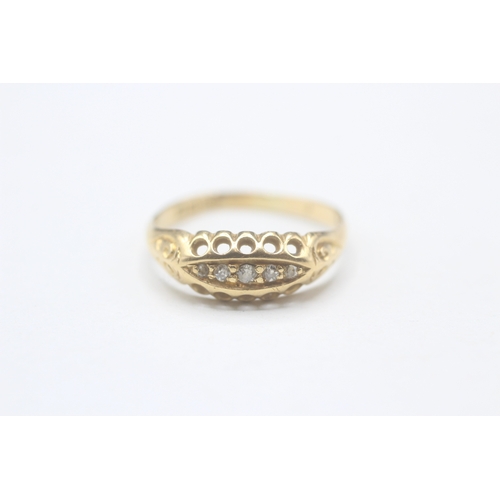 10 - 18ct gold antique diamond dress ring, condition: band misshaped (2.1g) Size  P