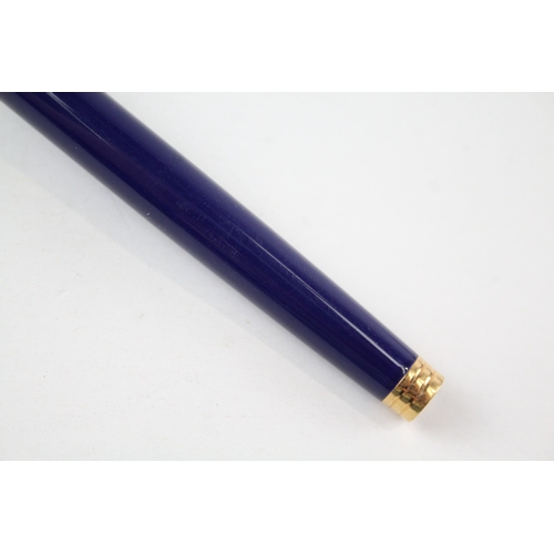 485 - Vintage Waterman Ideal Navy Lacquer Fountain Pen w/ 18ct Gold Nib WRITING