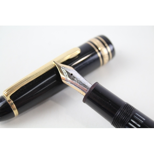 496 - Montblanc Meisterstuck No.146 Black Cased Fountain Pen w/ 14ct Gold Nib WRITING