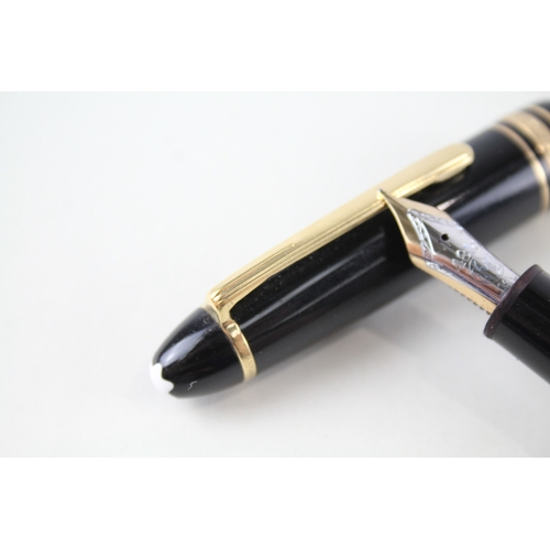 496 - Montblanc Meisterstuck No.146 Black Cased Fountain Pen w/ 14ct Gold Nib WRITING