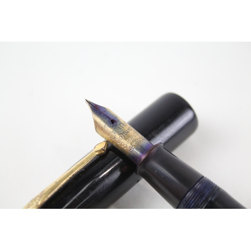 497 - Vintage Conway Stewart 26 Duro Pen Black Fountain Pen w/ 14ct Gold Nib WRITING