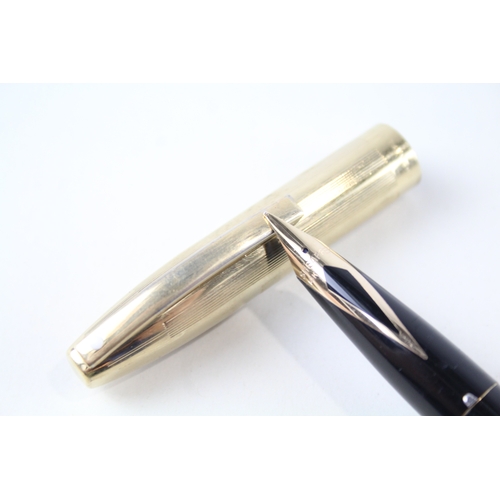 499 - Vintage Sheaffer Imperial Black Fountain Pen w/ 14ct Gold Nib, Rolled Gold Cap