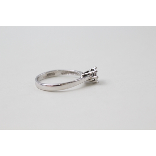 57 - 18ct white gold illusion set diamond solitaire ring (2.7g) Size  N