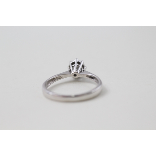 57 - 18ct white gold illusion set diamond solitaire ring (2.7g) Size  N