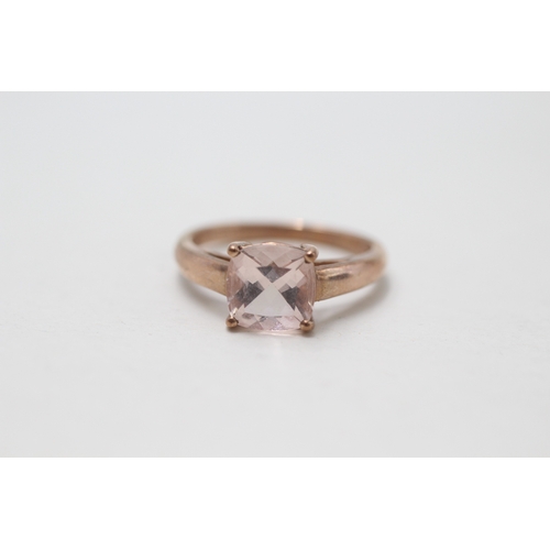 75 - 9ct gold morganite single stone ring (1.8g) Size  J 1/2