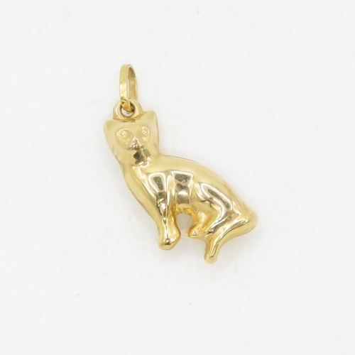 16 - 9ct gold cat charm (0.6g)