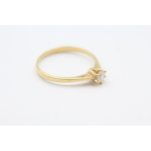 127 - 18ct gold diamond solitaire ring (1.9g) AS SEEN - MISSHAPEN Size P