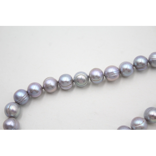 138 - 14ct gold cultured pearl necklace (45g)