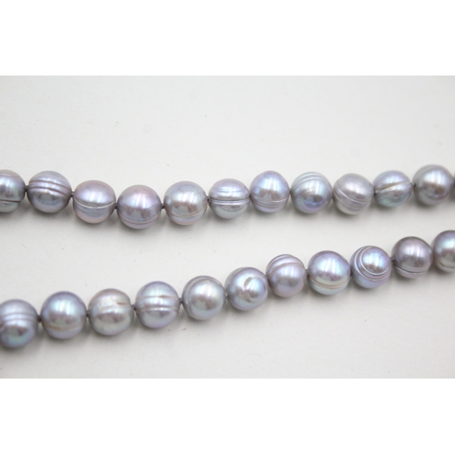 138 - 14ct gold cultured pearl necklace (45g)