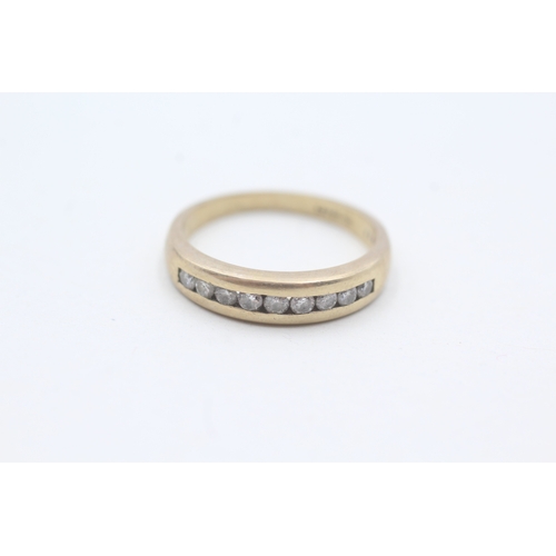 151 - 9ct gold diamond half eternity ring (2.5g) Size K 1/2