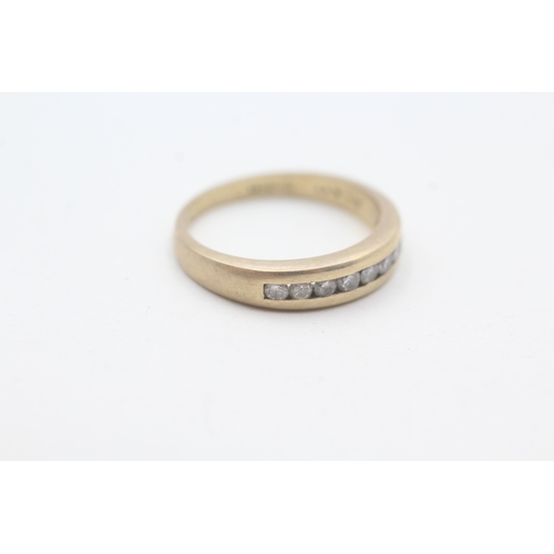 151 - 9ct gold diamond half eternity ring (2.5g) Size K 1/2