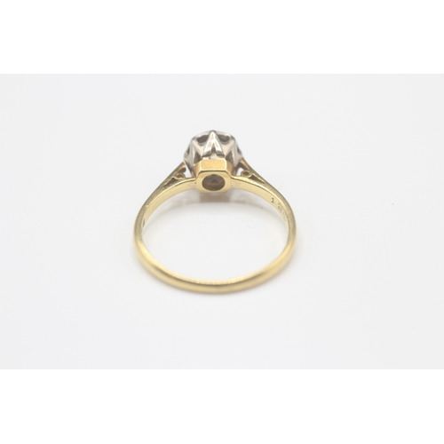 155 - 18ct gold diamond solitaire ring (2.2g) Size L