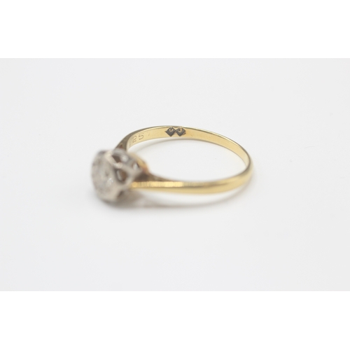 155 - 18ct gold diamond solitaire ring (2.2g) Size L