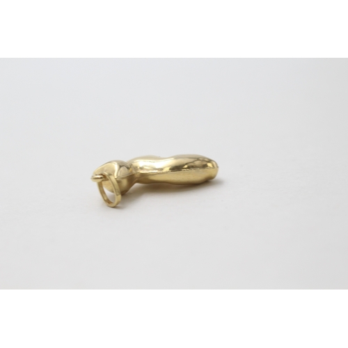 16 - 9ct gold cat charm (0.6g)