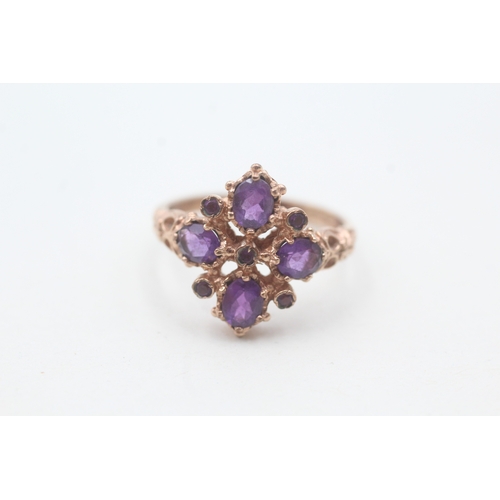 169 - 9ct rose gold amethyst dress ring (4.1g) Size Q