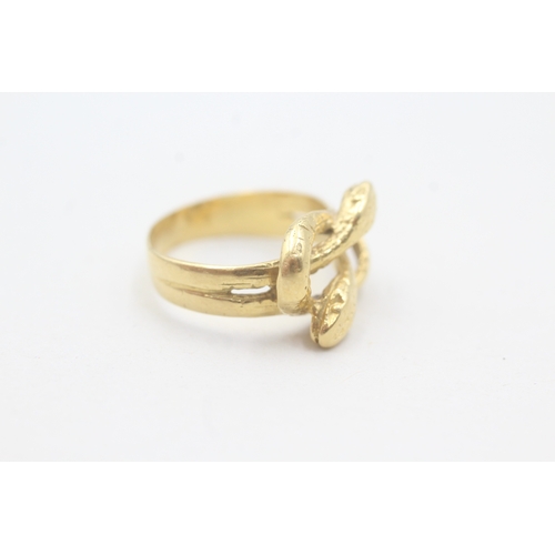 170 - 18ct gold double snake ring (4.4g) AS SEEN - MISSHAPEN Size J