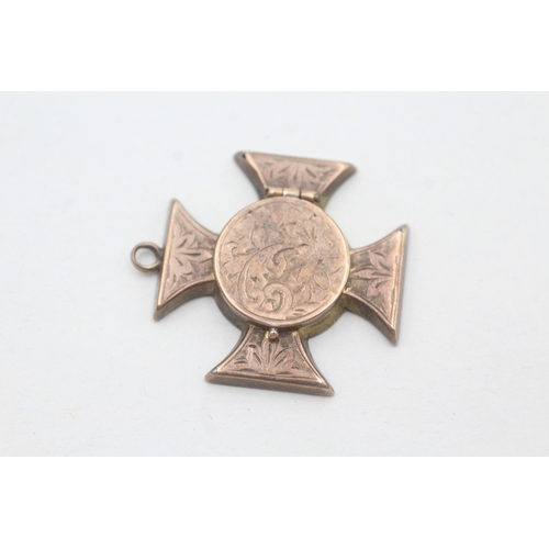 175 - 6ct gold cross locket (3g)