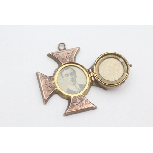 175 - 6ct gold cross locket (3g)