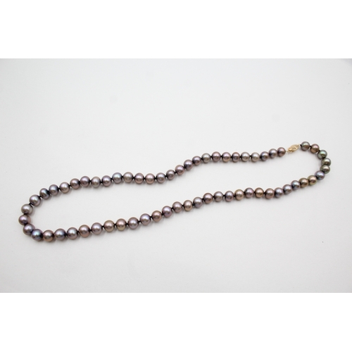 201 - 9ct gold cultured pearl necklace (40g)