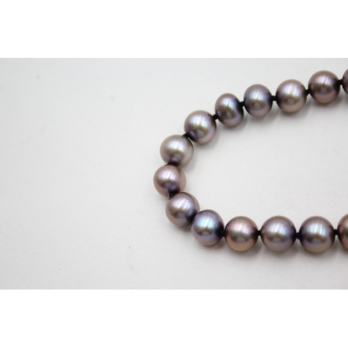 201 - 9ct gold cultured pearl necklace (40g)