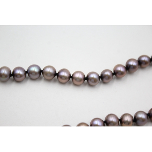 201 - 9ct gold cultured pearl necklace (40g)