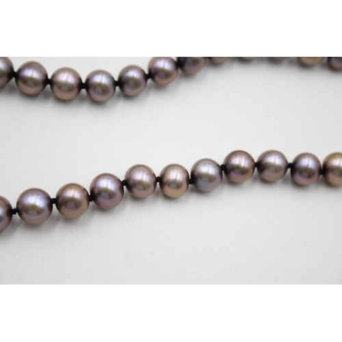 201 - 9ct gold cultured pearl necklace (40g)