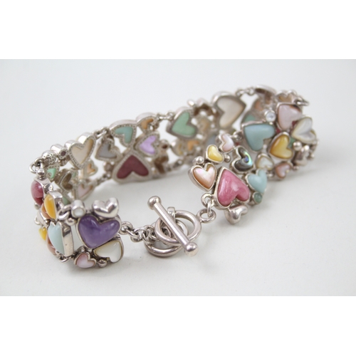 279 - Whitney Kelly Sterling Silver Multi Gemstone Bracelet inc. Amethyst, MOP 30g