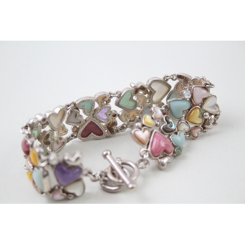 279 - Whitney Kelly Sterling Silver Multi Gemstone Bracelet inc. Amethyst, MOP 30g