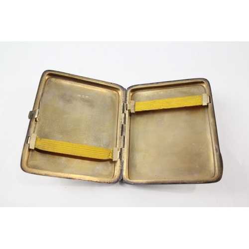 301 - Vintage .925 Sterling Silver Double Sided Guilloche Enamel Cigarette Case (149g)