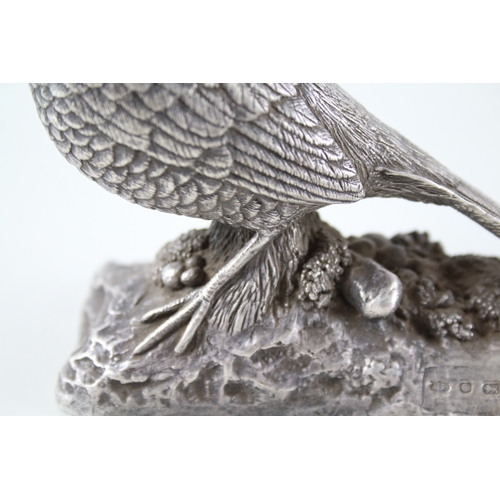 303 - Vintage Hallmarked 1987 Sheffield Sterling Silver Filled Pheasant Ornament 252g