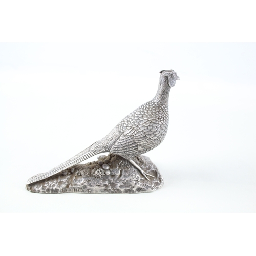 303 - Vintage Hallmarked 1987 Sheffield Sterling Silver Filled Pheasant Ornament 252g