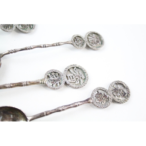 305 - 6 x Assorted Antique Stamped .900 Chinese Silver WANG HING Teaspoons (76g)