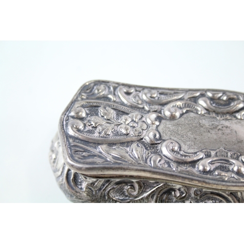 307 - Victorian 1901 Birmingham Sterling Silver Ornate Trinket / Jewellery Box (68g)