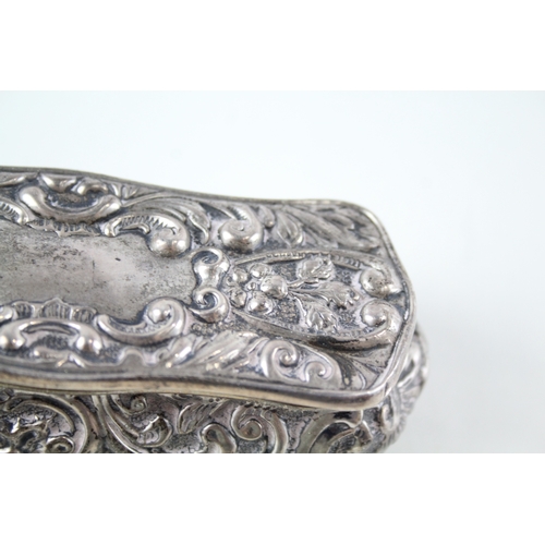 307 - Victorian 1901 Birmingham Sterling Silver Ornate Trinket / Jewellery Box (68g)