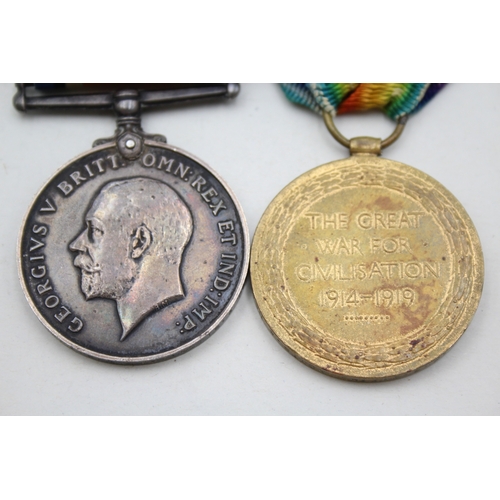 316 - WW1 Medal Pair 20024 Pte W. A. E Smith Notts & Derby x 2