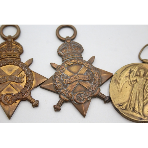 322 - WW1 Medals, 1914-15 Star & War Pte Spanswick, Star & Victory Pte McBrien x 4