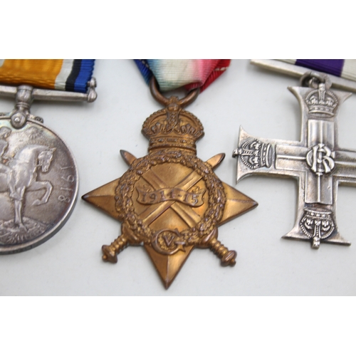 327 - WW1 Military Cross,1914-15 Star Trio Medal Group, Star 21458 Sjt Thornton RGA x4