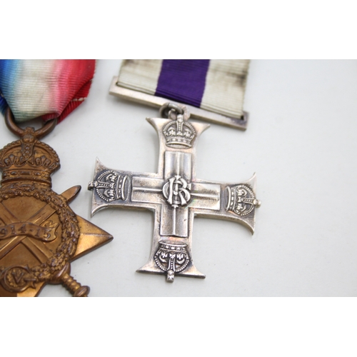 327 - WW1 Military Cross,1914-15 Star Trio Medal Group, Star 21458 Sjt Thornton RGA x4