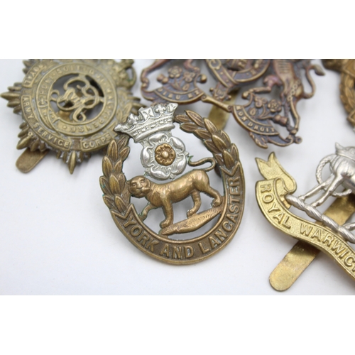 328 - Military Cap Badges Inc York & Lancs, A&SH, DLI, Etc x 10