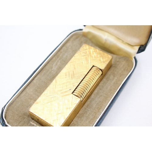 330 - Dunhill Rollagas Gold Plated Cased Vintage Pocket Lighter