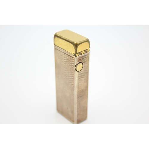 332 - Vintage Dunhill Rollagas Pocket Lighter - 2 Tone Bi-Metal Wheatsheaf Good Spark