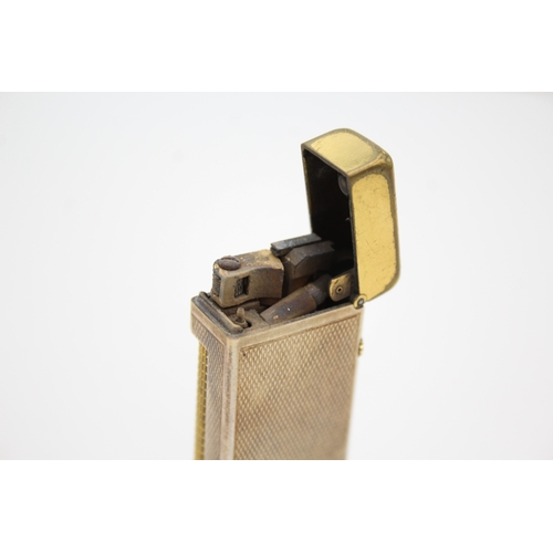 332 - Vintage Dunhill Rollagas Pocket Lighter - 2 Tone Bi-Metal Wheatsheaf Good Spark