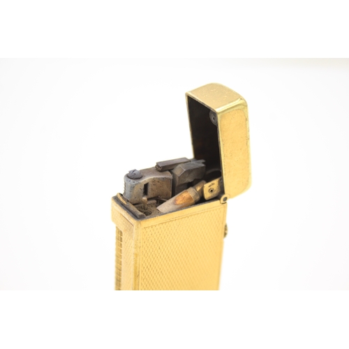 335 - Dunhill Rollagas Vintage Gold Plated Pocket Lighter - Good Spark