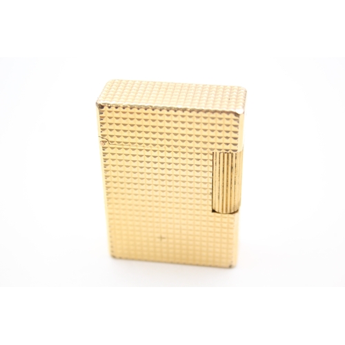 338 - St Dupont Paris Vintage Pocket / Cigarette Lighter Gold Plated Hobnail Texture