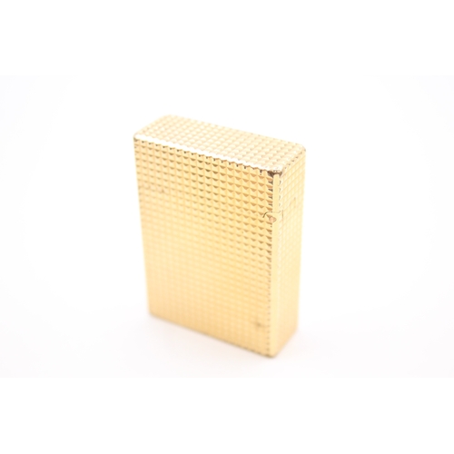 338 - St Dupont Paris Vintage Pocket / Cigarette Lighter Gold Plated Hobnail Texture