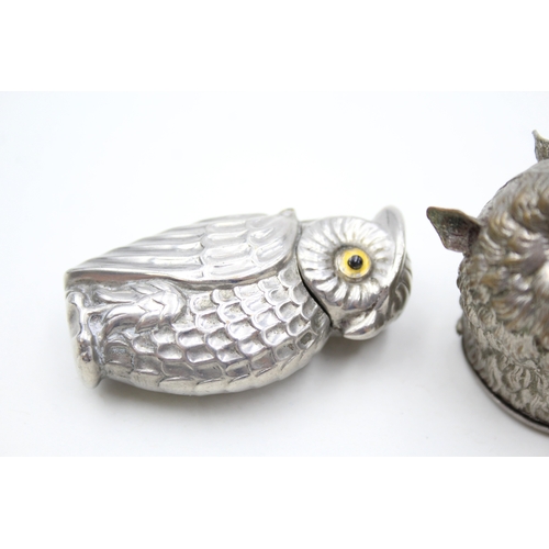 339 - Vesta Cases Inc Novelty Owl w/ Glass Eyes, Pig w/ Boat Motif & Fox