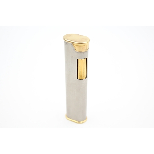 340 - Dunhill Rollagas Dress Lighter BI Metal Gold & Silver Tone - Sparks Well